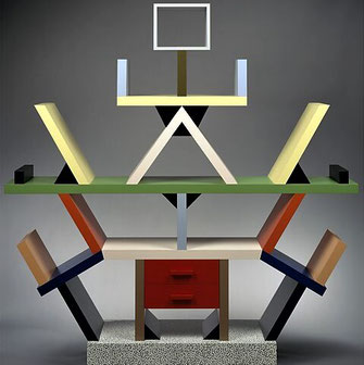  Ettore Sottsass "Carlton" Book shelves Memphis Milano, Dated and Signed, Italy, 1983 - SOLD