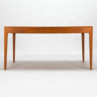 Severin Hansen Jr. Four Drawers Model "36" Teak Desk for Haslev Møbelsnedkeri A/S, Denmark, 1950