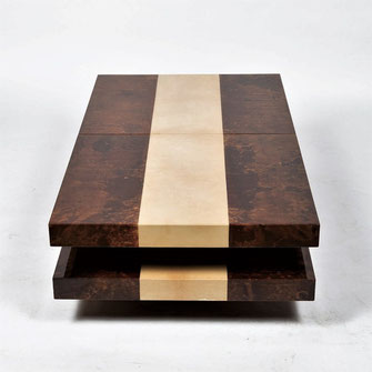 Aldo Tura Lacquered Parchment Extendable Bar-Coffee Table, circa, 1970