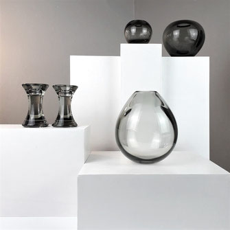 Set of five Per Lütken Smoked Glass for Holmegaard Denmark. 1960-1974