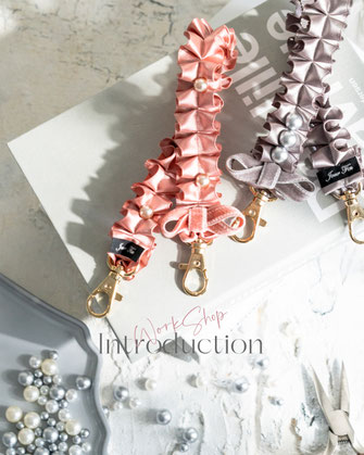 JourFin　ジュールフィン　ラブリボン　LoveRibbon　リボン　リボン教室　リボン教室芦屋　リボンレッスン　リボンワーク　リボンストラップ　携帯ストラップ　フリルストラップ　スマホショルダー　木馬リボン 手仕事　ハンドメイド　阪神梅田百貨店　ワークショップ　みんなの手づくり作品展　百貨店販売