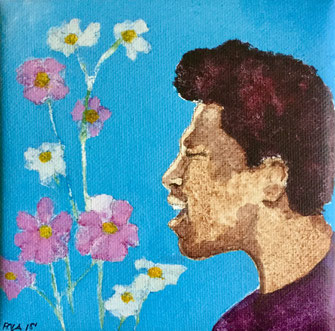 Moses 2, 15x15cm, Acryl auf Leinwand, Sfr. 120.-