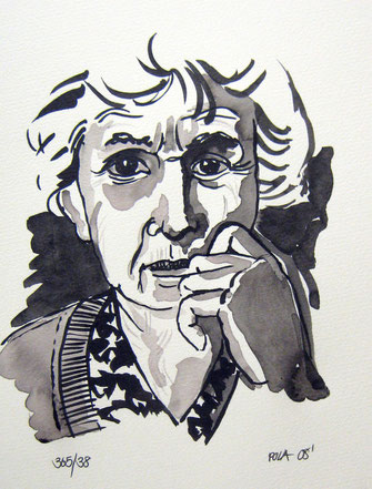 Katharina, A4, Tusche auf Aquarellpapier, Preis gerahmt Sfr. 200.-