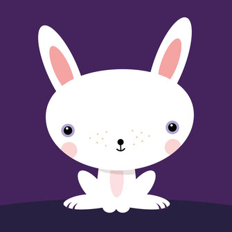 Kleines Kaninchen Tier-Illustration für’s Kinder- und Babyzimmer