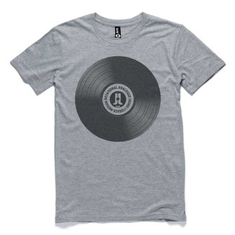 Vinyl record tshirt grey marle