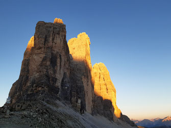 Grosse Zinne, große Zinne mit Bergführer, Grosse Zinne with mountainguide, tre cime, cima grande with guide, Dolomiten, Klettern mit Bergführer