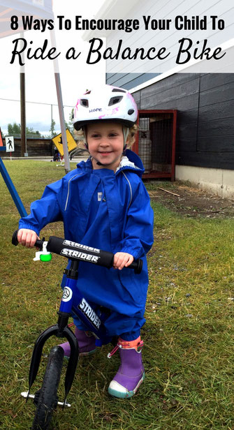 Use these 8 tips to encourage your child to ride a balance bike. Before you know it, you'll be riding bikes side-by-side. Read more at www.FamilyCanTravel.com