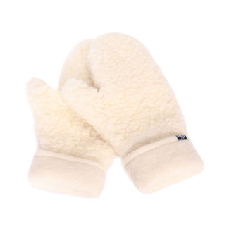 Moufles en pure laine de mouton naturelle mitaine moufle lainage only mouton blanc écru beige femme homme
