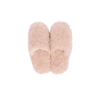 Chaussons mules BW enfant en laine naturelle de mouton marron