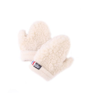 moufles enfant écru blanc en pure laine de mouton fabrication française