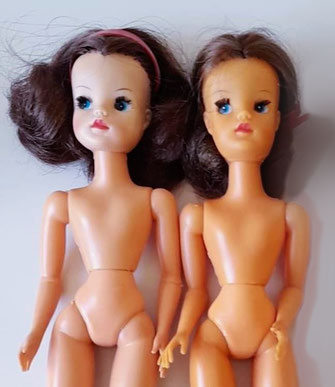 First version of Martinair Sindy (left) and second version (right). The face of the first version is wider, the skin tone less orange than the second version.Photo by Patrcia Ruiter.