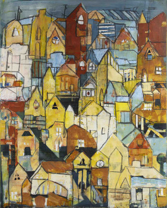 Monika Krömer - Stadt, 80 x 100 cm, Acryl auf Leinwand