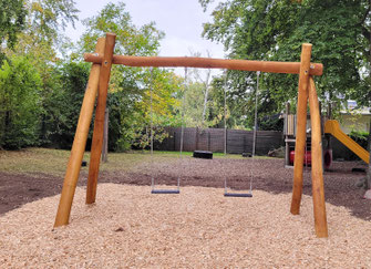 Massive Robinien Zweiplatzschaukel 2-Platz-Schaukel-Doppelschaukel für Kinder und Erwachsene