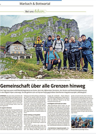 Pressebericht über Myriam vom Outdoor-Blog Puls der Freiheit – Artikel zu Wandertouren, Bergabenteuern, Naturprojekten und dem Integrationsprojekt Wanderglück