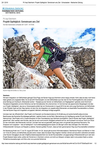Pressebericht über Myriam vom Outdoor-Blog Puls der Freiheit – Artikel zu Wandertouren, Bergabenteuern, Naturprojekten und dem Integrationsprojekt Wanderglück