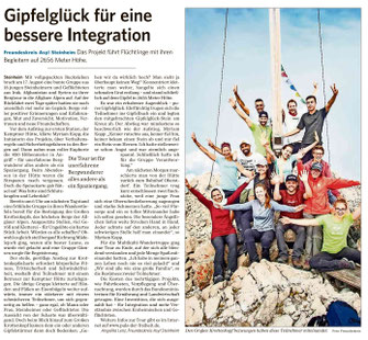 Pressebericht über Myriam vom Outdoor-Blog Puls der Freiheit – Artikel zu Wandertouren, Bergabenteuern, Naturprojekten und dem Integrationsprojekt Wanderglück