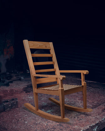 fauteuil  bascule bois jardin 