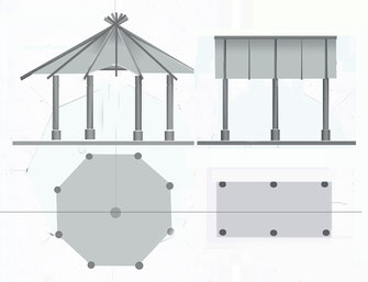 Aufriss - Grundriss (schematische Zeichnung)