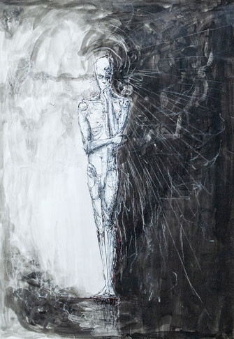 fragile 430x610mm / fineliner,pastels and acrylic colour on paper