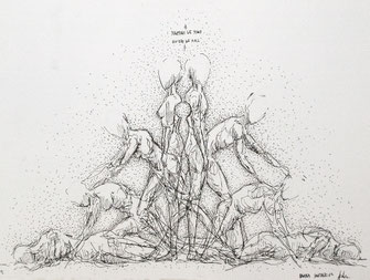 together we stand divided we fall 400x300mm / ink on paper