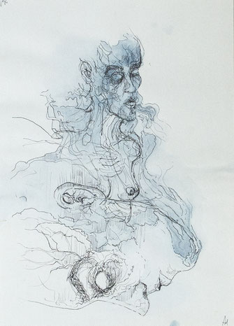 blot III 210x297mm / fineliner and acrylic colour on paper