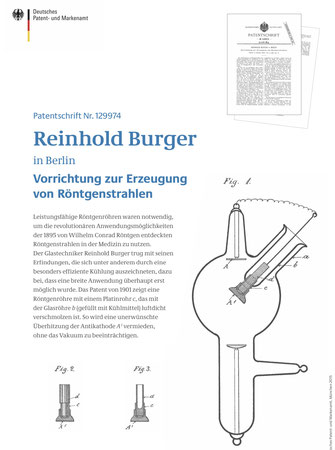 Patentierte Röntgenröhre Fa. R. Burger & Co. von 1901, Reinhold Burger