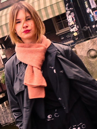 Handmade charlie alpaca scarf styled amsterdam