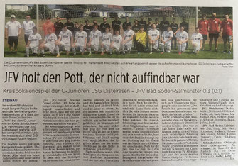 C-Junioren 2. Sieger in einer Hitzeschlacht.
