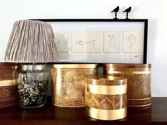 Goldhaubenschachteln in Kammzugtechnik, veredelt mit einem Hauch Blattgold