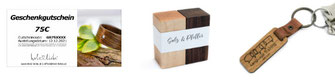 Geschenkgutscheine, Schlüsselanhänger & Dekoration von holzliebe