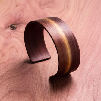 handgefertigte Holzinge Armspangen aus schichtverleimnten Holz, Zeder, Armreifen, Holzschmuck
