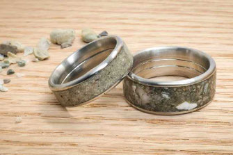 Edelstahlring mit deinem Sandstrand