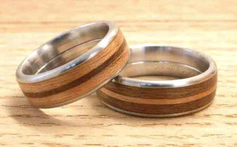 Edelstahlring: Ein Ring aus Metall mit Holz. Der ideale Partnerring