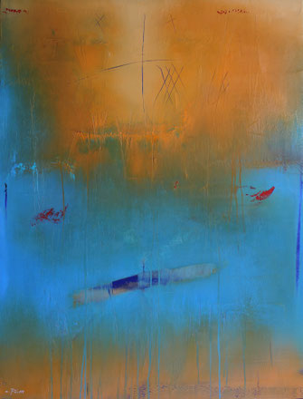Carole Bécam - Artiste peintre - La Baule - Série Harmonie et nature - Salut au soleil - Huile sur toile 