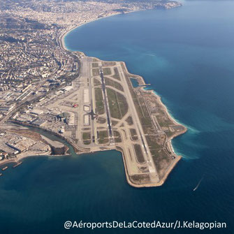 Vue aérienne de l'aéroport de Nice Côte d'Azur