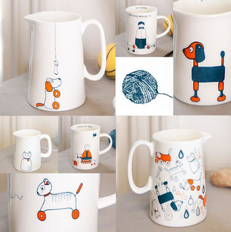 Helen Russell retro inspired Cats & Dogs homeware