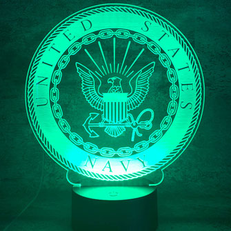 US NAVY Emblem Logo Hoheitsabzeichen Personalisierte 3D 2D Led Geschenk Lampe Kinder Geburtstag Hochzeit Muttertag  Partner Familie Freunde Geburt Nachtlicht Schlummerlicht personalisiert mit Namen