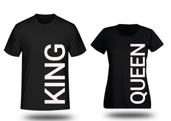 king und queen tshirt t-shirt partner look pärchen geschenk