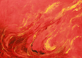 Flammen, Acrylbild, abstrakte Flammenmeer