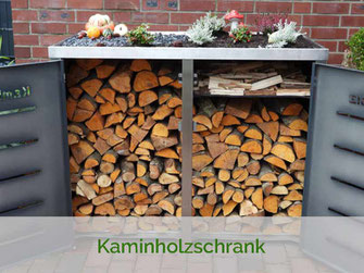 Kaminholzschrank. Eine Mülltonnenverkleidung leicht umgebaut.