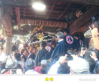 門前人さん：八王子神社神輿昇殿参拝＠下総三山の七年祭り
