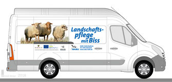Abbildung Schaftransporter „Landschaftspflege mit Biss“