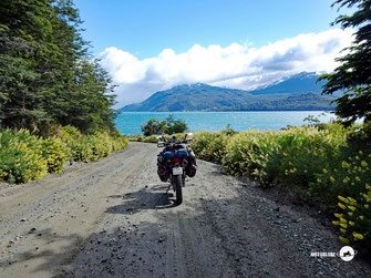 Chile mit dem Motorrad, Carretera Austral, Lago General Carrera, Honda CRF300L