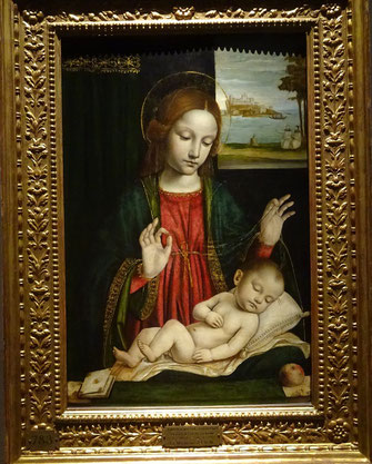 Madonna col bambino Dormiente, Bergognone 