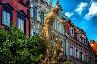 Neptunbrunnen in Danzig-Detail