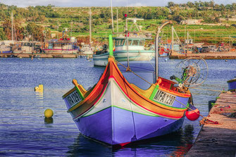 Luzzu- Fischerboot  in Marsaxlokk Malta