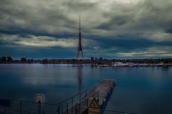 Kleiner Yachthafen in Riga