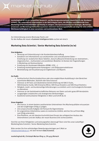 Marketing Data Scientist (m/w)