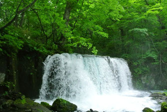 銚子大滝、この時期は水量が多く迫力がある