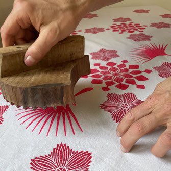 Textildruck Kurs Wädenswil mit indischen Holzstempel